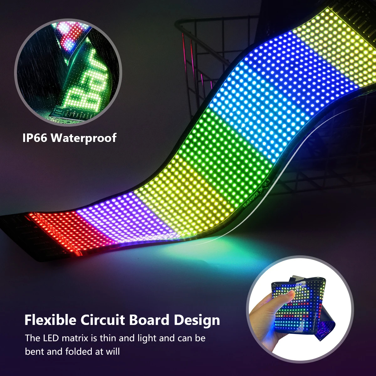 Rgb bluetooth-ohjaus led-näyttöpaneeli matriisi pikselikuvio vieritystekstianimaatio näyttövalo autokaupan näyttöruutu