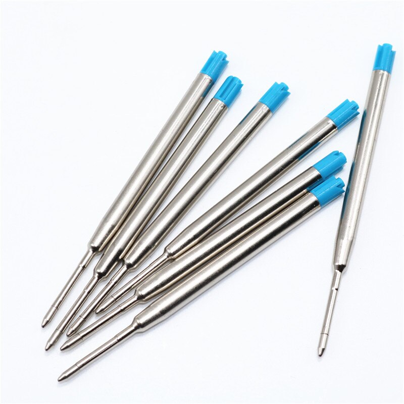 5 Pcs Metal pen refills Universal Standard Style Black and Blue Ink 0.7mm Medium Nib Ball Point Pen Refills