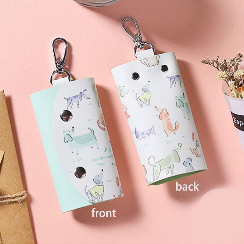 Nouvelle mignon animaux clé sac pour femmes PU cuir porte-clés portefeuilles femmes de ménage voiture porte-clés étui cuir porte-clés pochette: 2