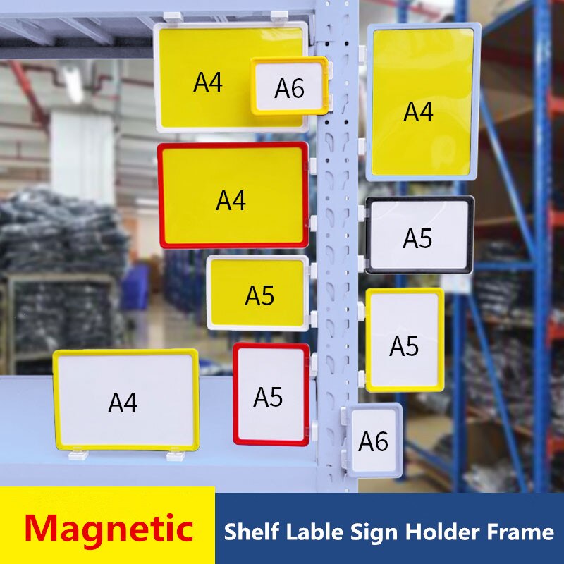 A6 magnetiska hyllor skylthållare display ram snabbköp produkt prisetikett pappershållare kartong
