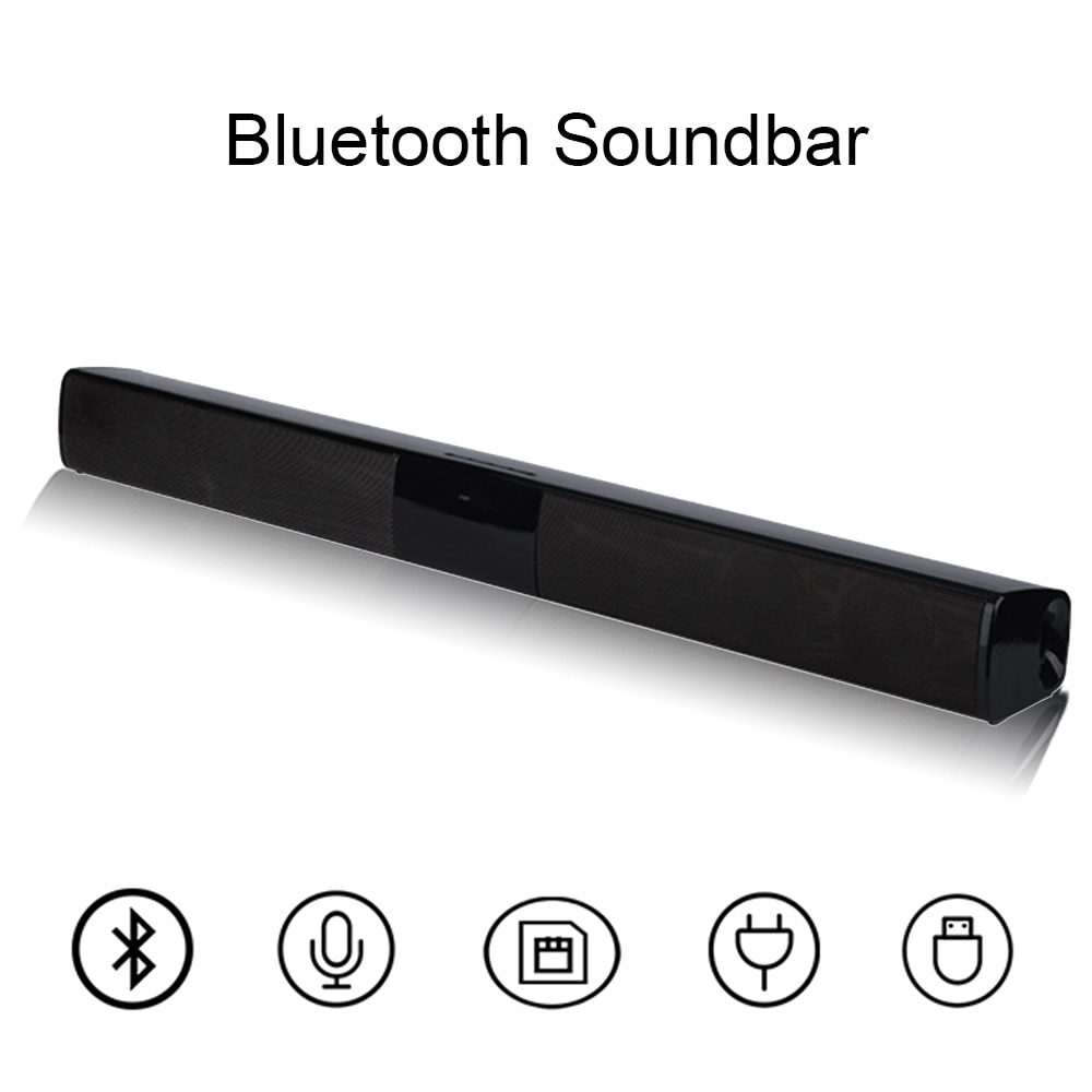 20W Sound Bar Bluetooth Soundbar Column Dual Subwoofers Speaker Home Theater Surround Sound System Hang Wall Built-in 3D Stereo