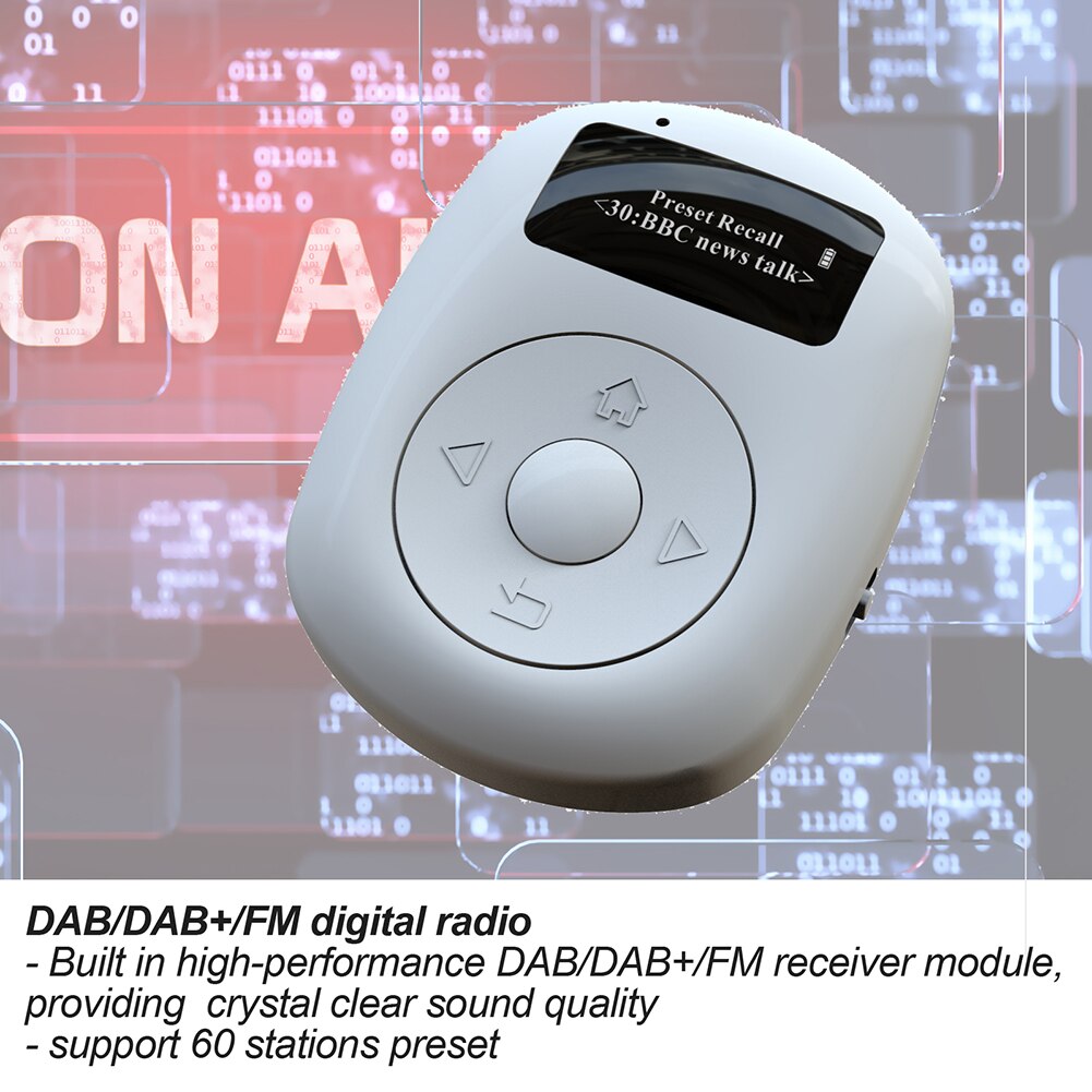 Mini DAB DAB+ Radio Multi-function OLED Display Sports Music Player FM Bluetooth-compatible Radio with Earphones