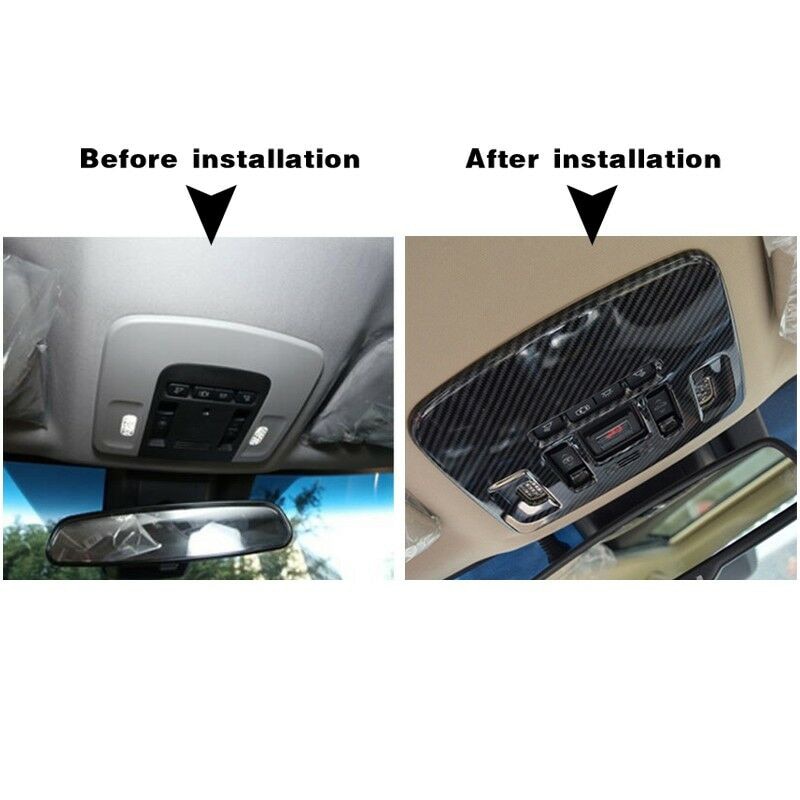 Carbon Fiber Front Reading Lamp Light Frame Cover Trim for Toyota Camry