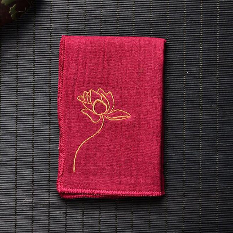 2 st 28 x 19cm enkla broderade kökshanddukar teservetter kökshandduk traditionell kinesisk stil liten storlek: Röd design 1