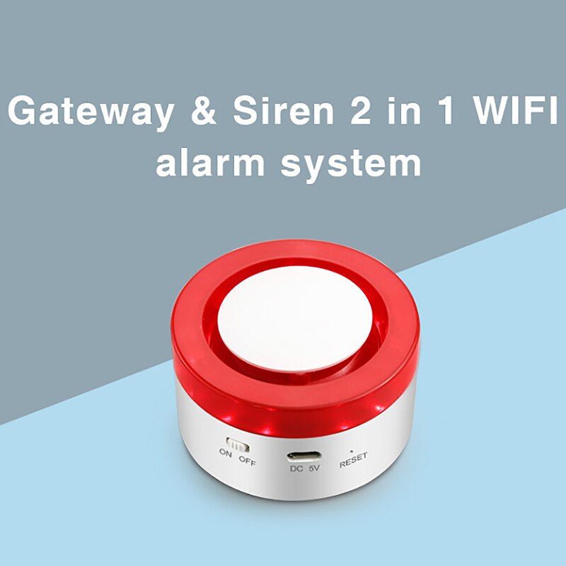 V18 Tuya ligent Gateway + sirène 2 en 1 WiFi système d'alarme antivol