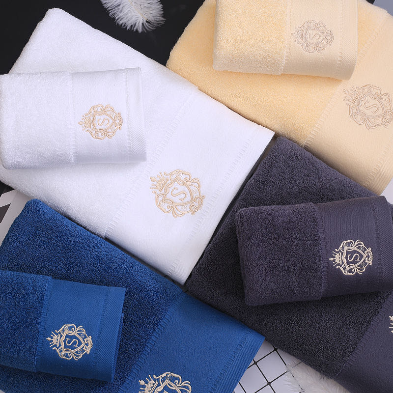 100% cotton towel household towel face towel soft and comfortable thickened adult sports handkerchief white gray blue