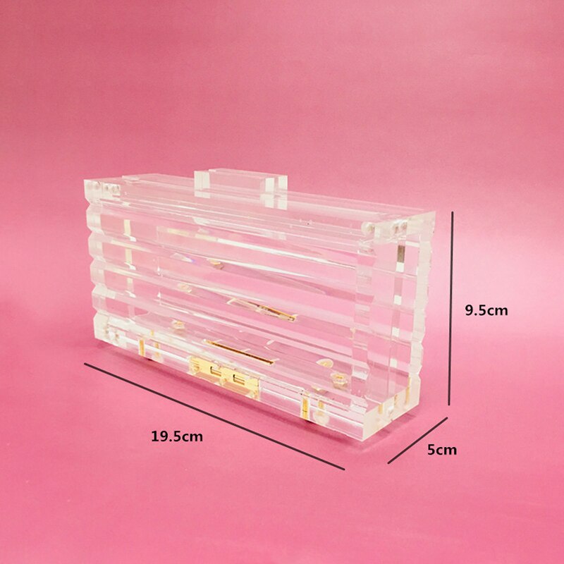 Transparant Acryl Box Avondtassen Vrouwen Luxe Vintage Clear Clutch Portemonnees Dames Bridal Kleine Flap Bruiloft Diner Party