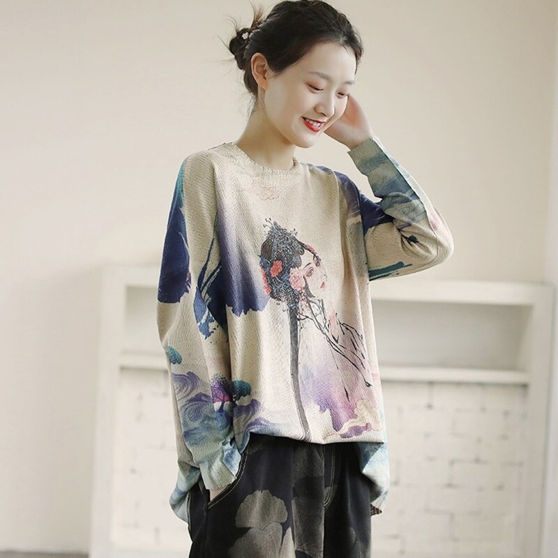 Vintage Blouse And Top Women Clothes Chinese Year Shirt Tang Suit Opera Print Chinese Style Clothing Women 10279: 1