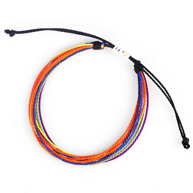 Handgemaakte Wax String Armbanden Kleuren Wit Zwart Rood Blauw Geel Mens Womens Nylon Koord Charm Vriendschap Armband: 7