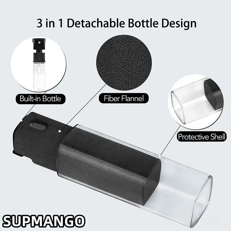 2w1 Zestaw butelek z mikrofibry robić czyszczenia ekranu Zestaw butelek z rozpylaczem Telefon komórkowy Ipad Komputer Ściereczka z mikrofibry Chusteczki robić czyszczenia okularów Iphone