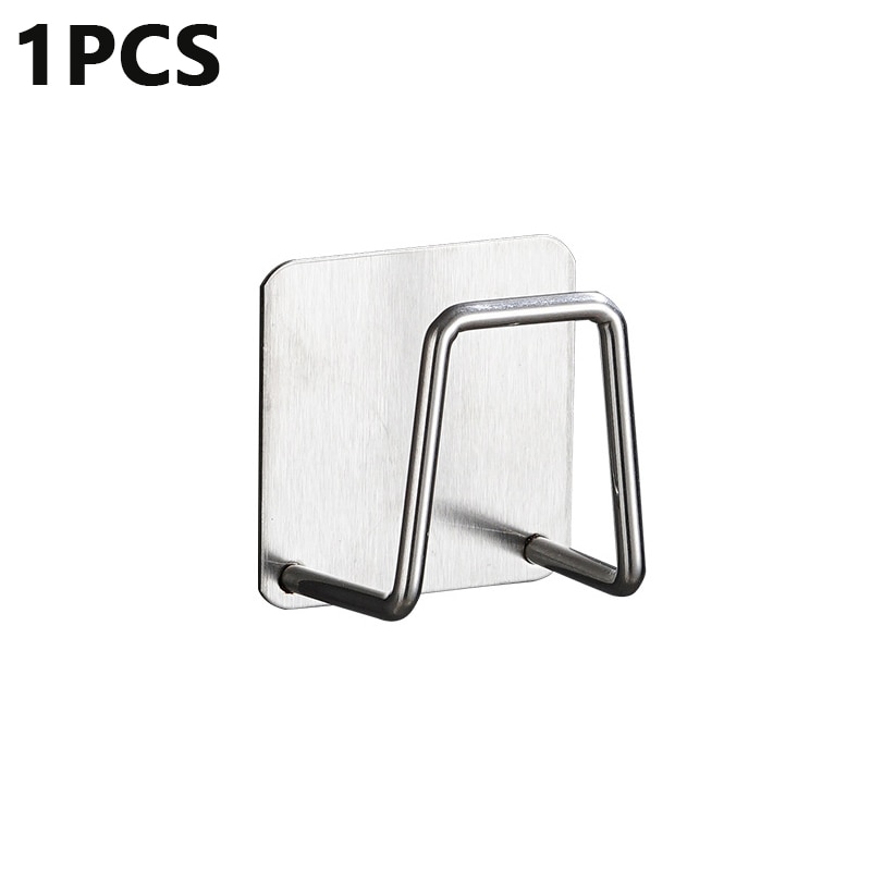 Support Auto-Adhésif pour Éponges de Cuisine, Égouttoir en Acier Inoxydable 304, Accessoires pour Évier: 1pcs silver