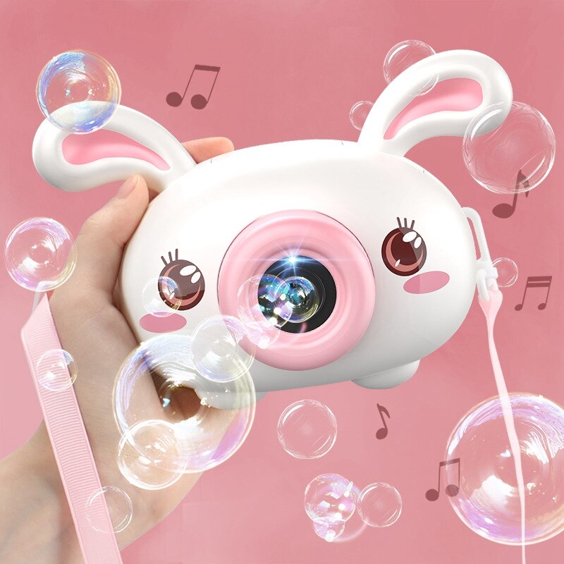 Fun Leuke Cartoon Camera Kids Baby Bubble Machine Outdoor Automatische Bubble Maker Verrassing Voor Bad Speelgoed: White