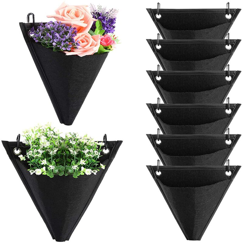 Wall-Mounted Succulent Plant Pot Triangle Hanging Bag Indoor And Outdoor Home Decoration Gardening Flower Container Planting Bag