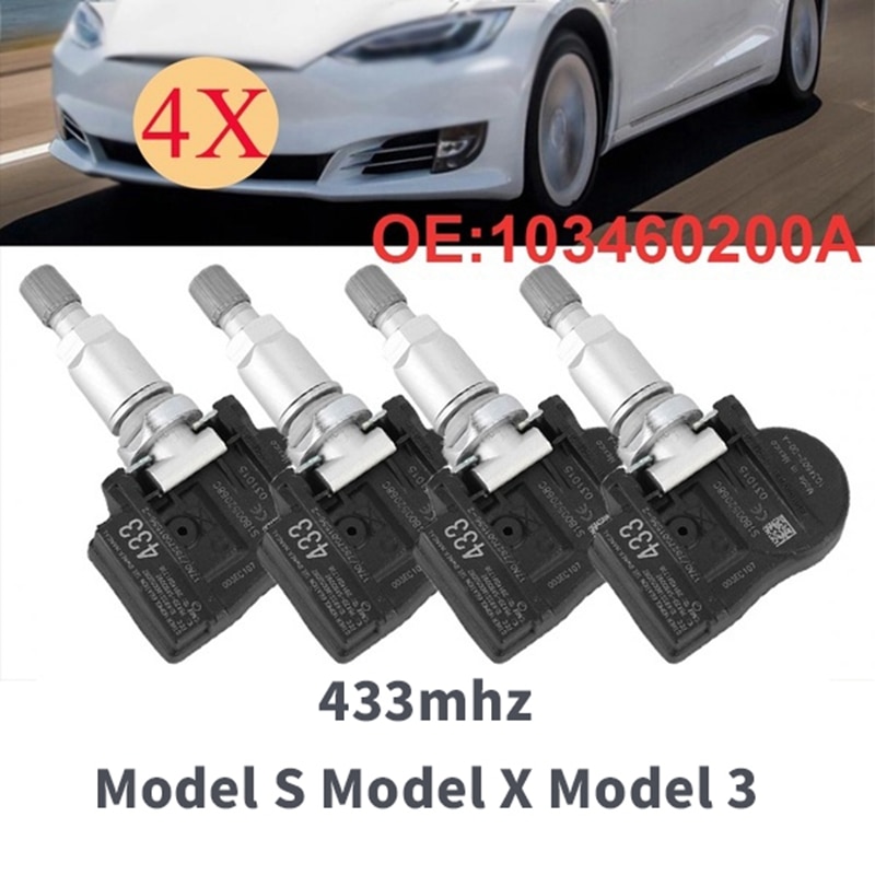1 Set Van 4 Tpms 43Hz Bandenspanning Sensoren Voor Tesla Model S Model X Model 3 1034602-00-A 103460200A