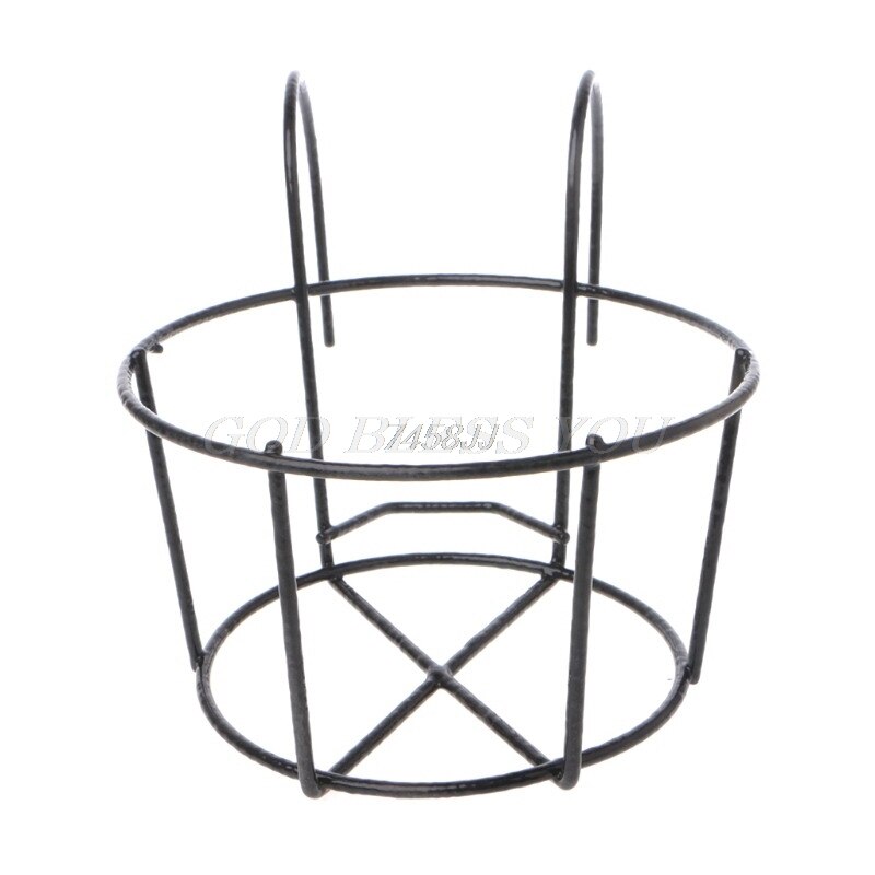 Balkon Opknoping Plant Rekken Balkon Ronde Bloempot Rack Reling Hek Outdoor Venster Ijzeren Bonsai Stand Decoratie: Black