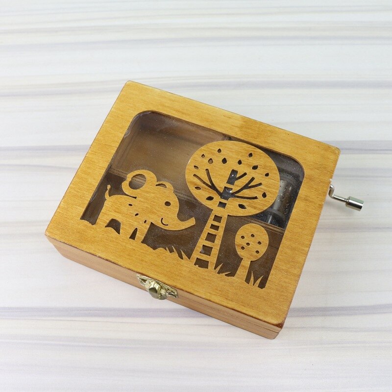 Forest animal hand-cranked music box home boutique birthday crafts ornaments: Elephant