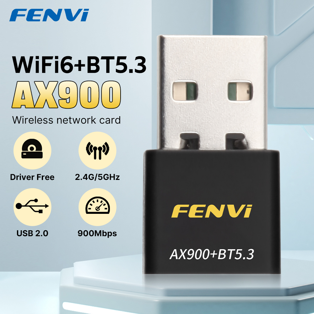 Fenvi AX900 WiFi6 USB Adapter Bluetooth 5.3 Dual Band 5G 2.4G 2in1 Wifi 6 Mini USB Dongle Wireless Network Receiver Free Driver