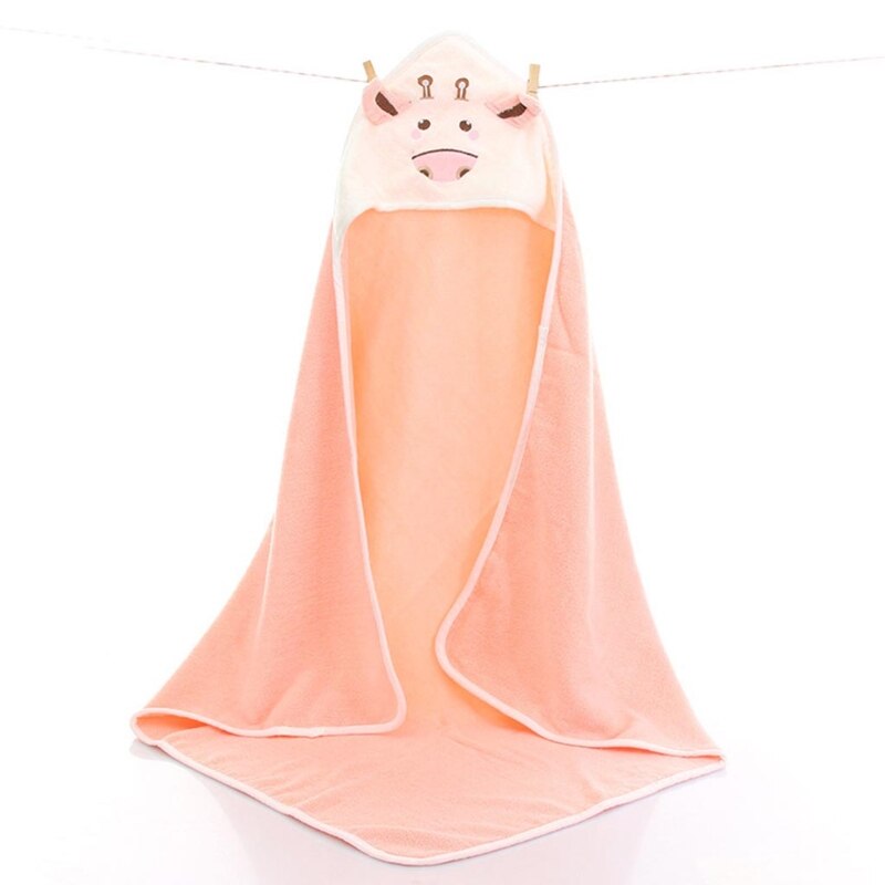 Peignoir à capuche en forme de vache pour bébé, serviette de bain, Cape, Poncho enveloppant, dessin animé, pour enfants en bas âge