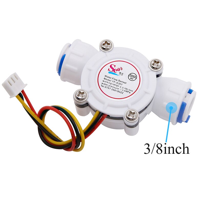 water flow sensor DN8 ND10 0.3-10L/minPE pipe water flow meter 0.3-6L/MIN water dispenser G1/4 inch G3/8inch flowmeter: S301