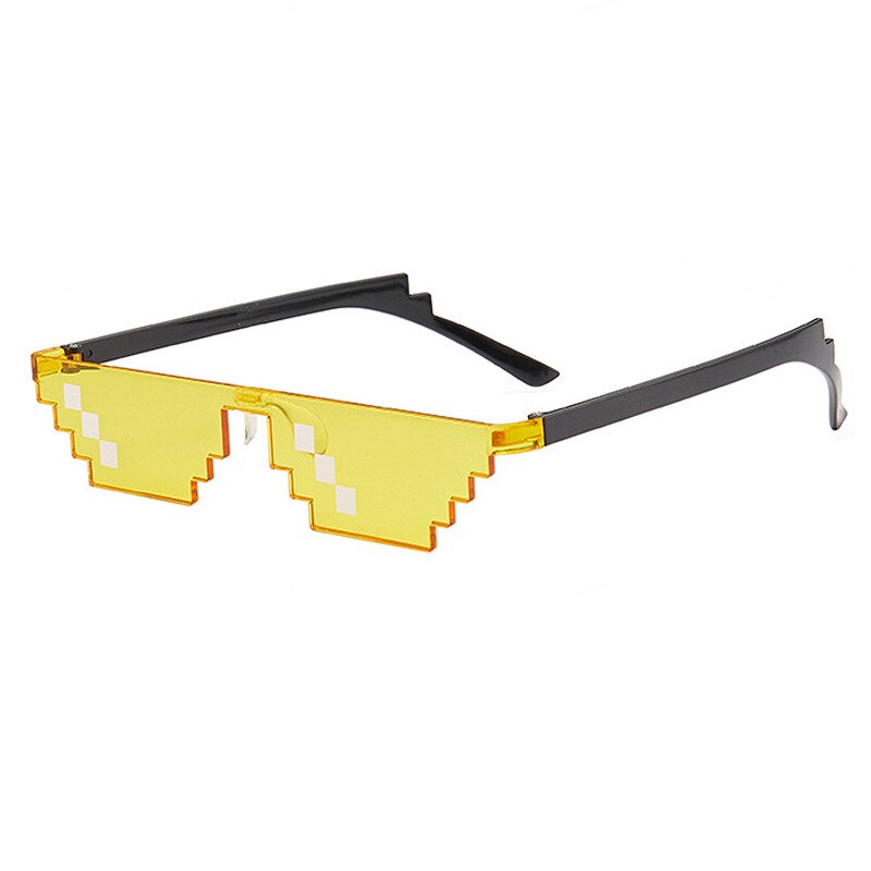 8 bits Thug vida gafas de sol pixelada hombres mujeres gafas de sol de mosaico UV400 gafas Vintage Unisex gafas de juguete: K