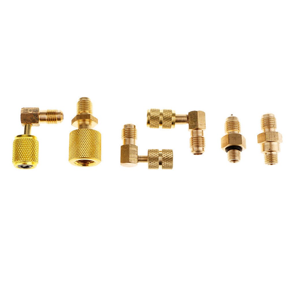Juego de adaptadores de reparación para refrigeración de coche portátil, herramientas ligeras, Conector de aire acondicionado duradero para coche R134A