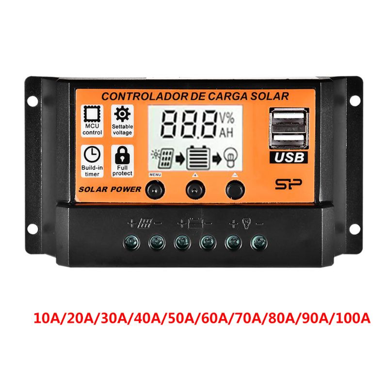 Kontroler Ładowania Słonecznego MPPT Ekran LCD Podwójny USB Regulator Panelu Słonecznego