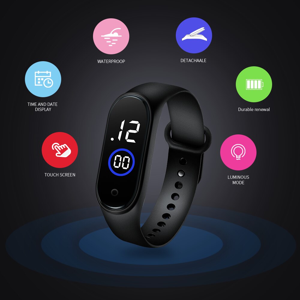 Herenhorloge led digitaal waterdicht horloge herenhorloge elektronisch polshorloge horloges voor mannen siliconen relogios masculinos часы