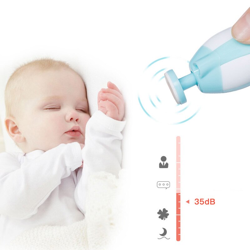 Electric Baby Nail File Clippers with Light 6 Grinding Heads Nail Trimmer for Infant Toddler YH-17
