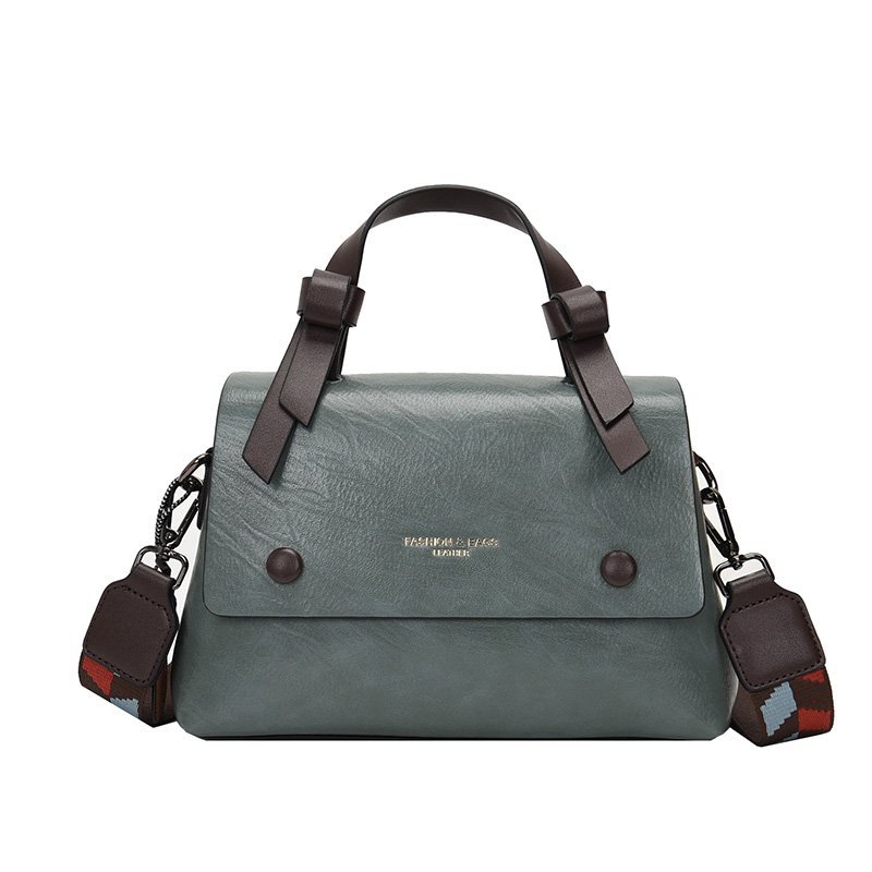 Damväska enkel ren färg mjukt läder avslappnad trend dam handfrakt axelväska mångsidig crossbody väska