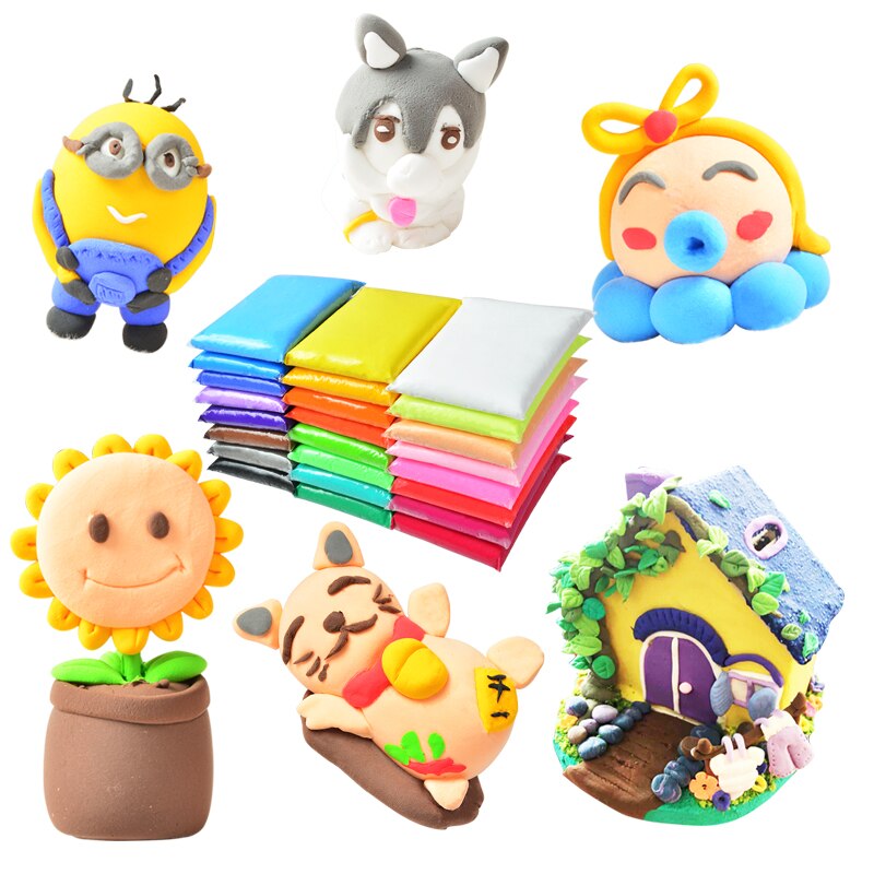 36/24/12 Colors Air Dry Light Clay With 3 Tool Educational Toy Colorful Plasticine Polymer DIY Soft Kid Girl