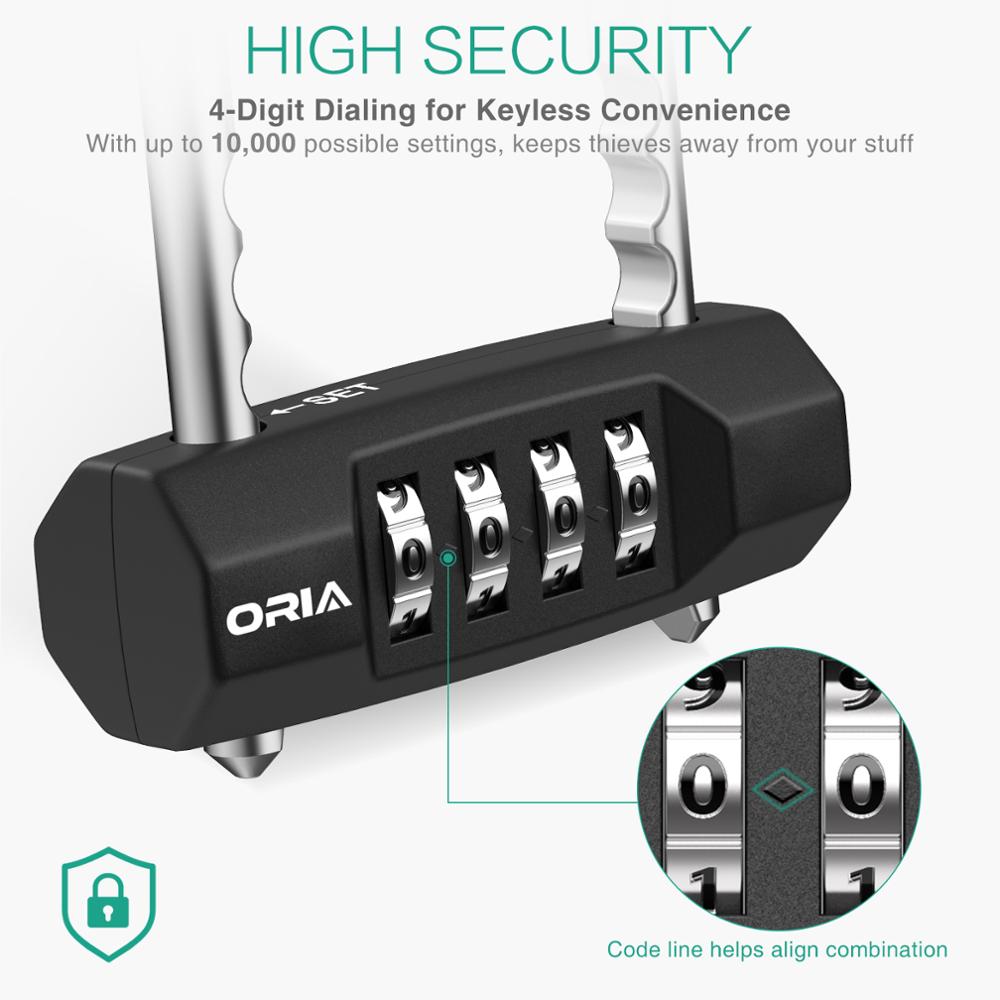 Multifunctional U-Shape Security Padlock Combination 4 Digit Locker Luggage Cabinet Lock Toolbox Door Door Padlock