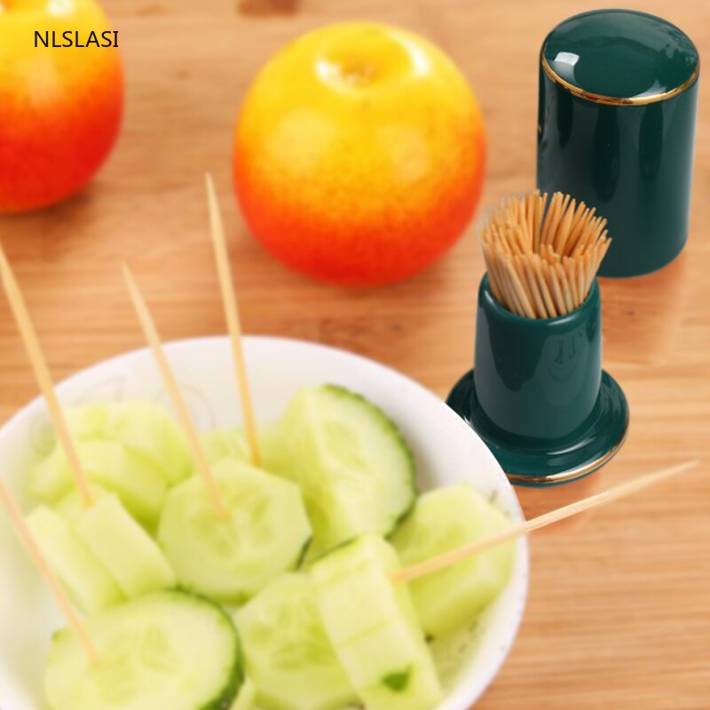 Nordic light luksus smaragd keramisk tandstikker holder knogle kina tandstik boks hjem hotel high-end tandstikker dispenser