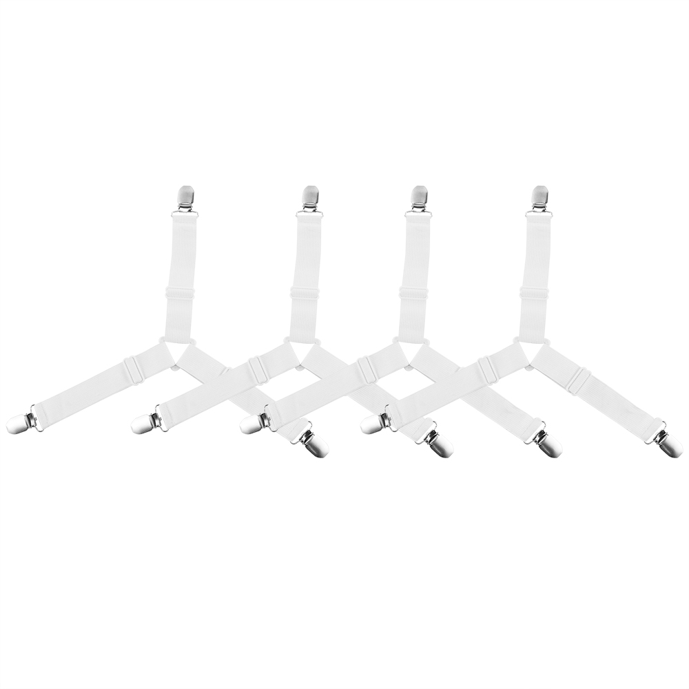 4 pièces couverture élastique couvertures pinces support drap de lit pince Triangle antidérapant ceinture attache attaches fixation pince Home Living