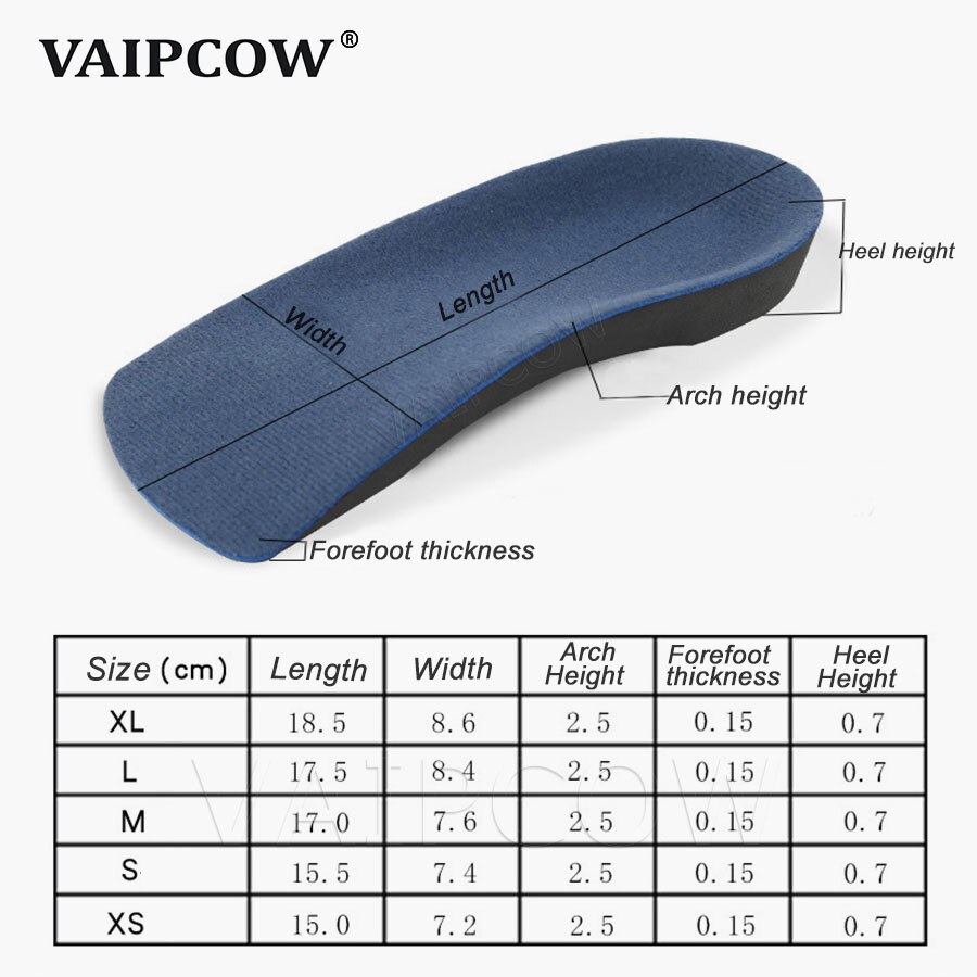 EVA Flat Foot Orthotics insole Arch Support Half Shoe Pad Orthopedic Insoles Foot Care for Men and Women