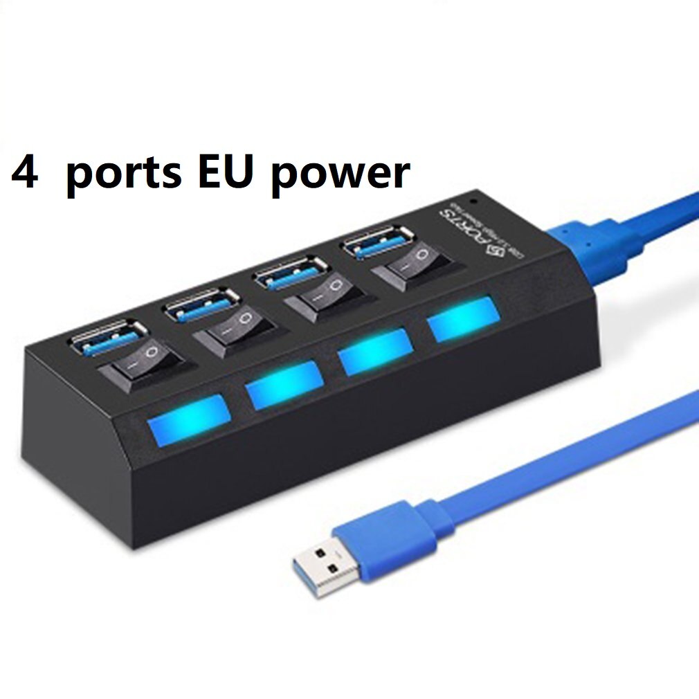 USB 3.0 Hub USB Hub 3.0 Multi USB Splitter 3 Hab Use Power Adapter 4/7 Port Multiple Expander 2.0 USB3 Hub with Switch for PC: USB 3.0 4 ports EU