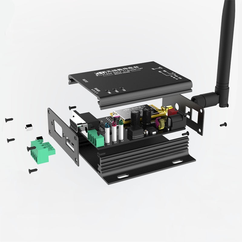 RS485 RS232 Interfaccia SI4463 915MHz wireless DTU Modulo Ricetrasmettitore 2.2km FEC Wireless uhf 915Mhz rf Trasmettitore e ricevitore