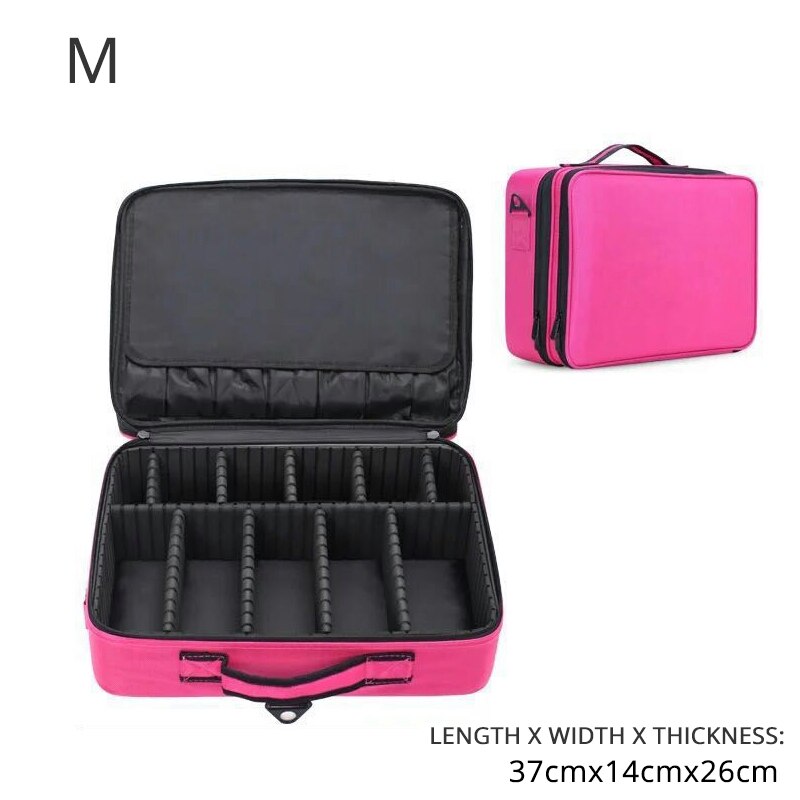 Organizador de maquillaje para manicura estuche para almacenamiento de cosméticos Bolso Mujer viaje de gran capacidad bolsa de almacenamiento maletas: 10