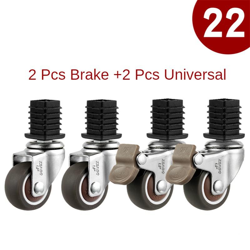 4 Stück/Los 1,5 Zoll 19/Möbel Vierkant rohr Rad Universal- Regal Edelstahl Leise Bremse Zauberer: Grün