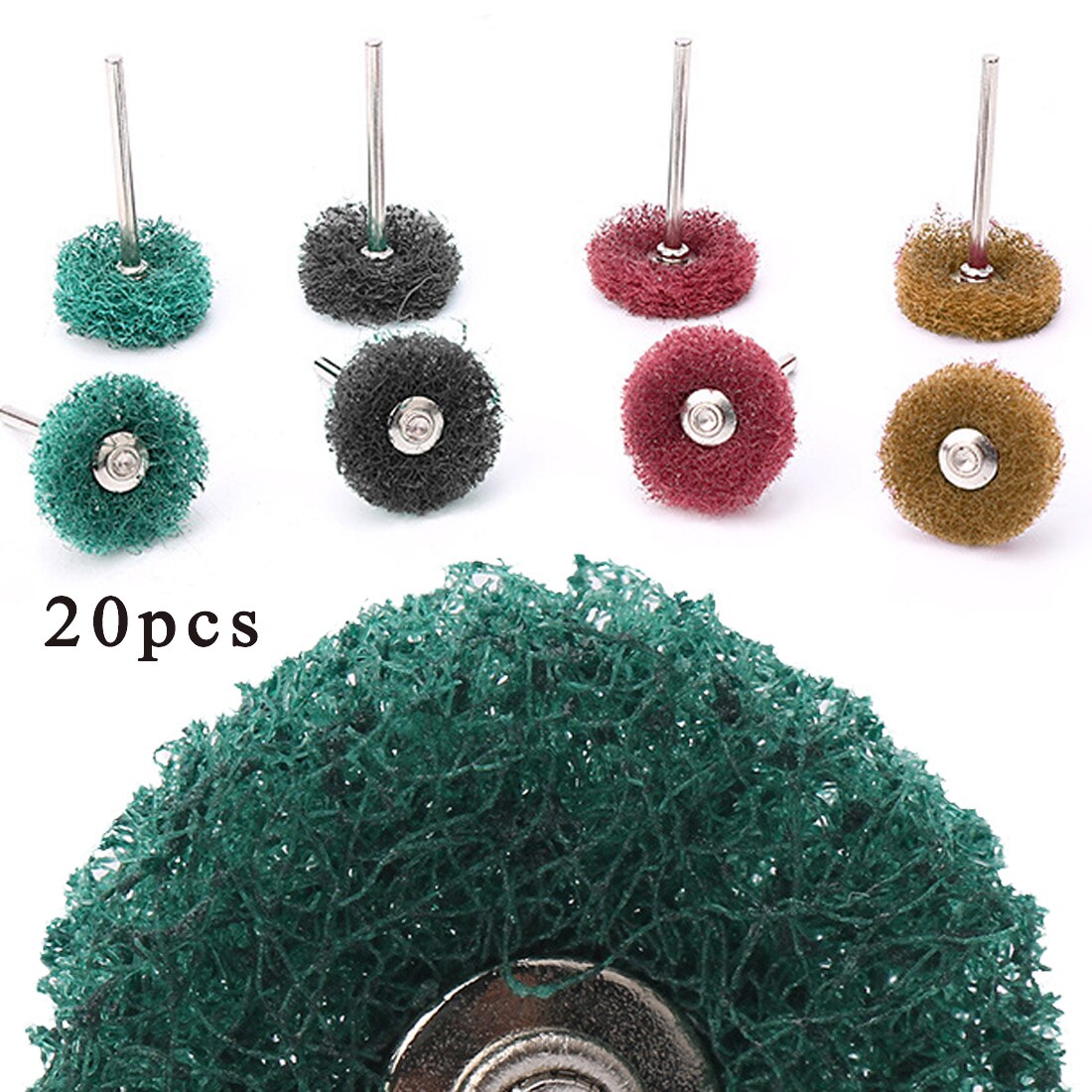 20x Buffing Polishing Wheel Set Buffer Brush Scouring Pad Rotary Tool 25mm