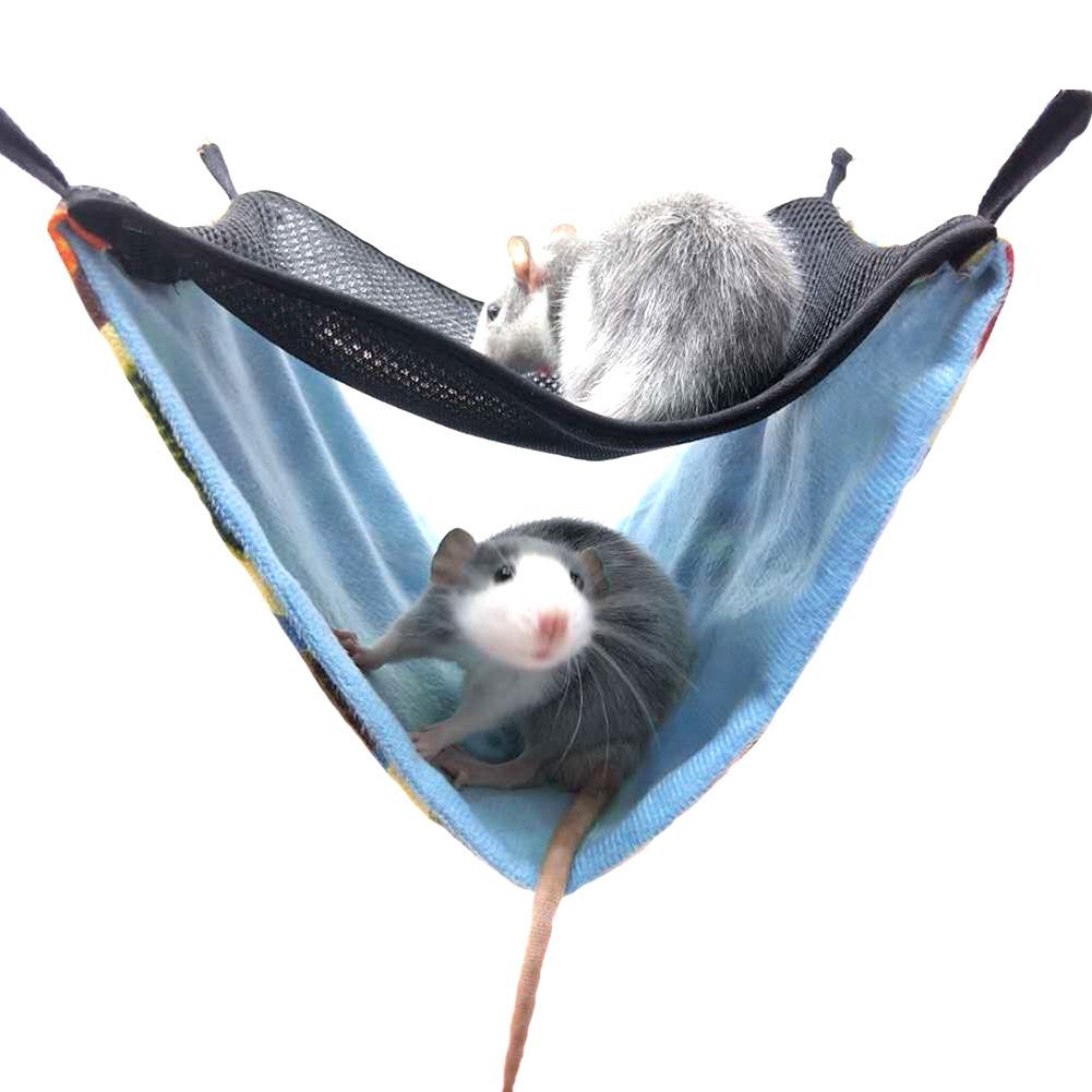 Hamster Haak Hangmat Chinchilla Fretten Double-Layer Ademend Mesh Opknoping Bed Nest Kleine Huisdier Comfort Koel Bed: L