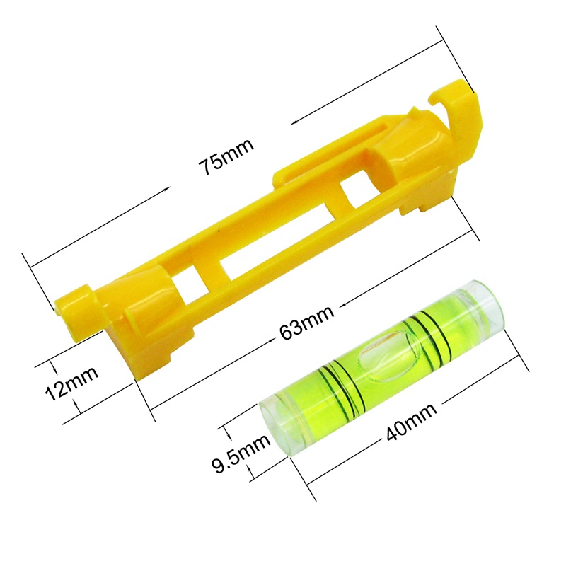 (10 stuks/partij) qase mini waterpas hangende lijn waterpas waterpas flesje rood/geel