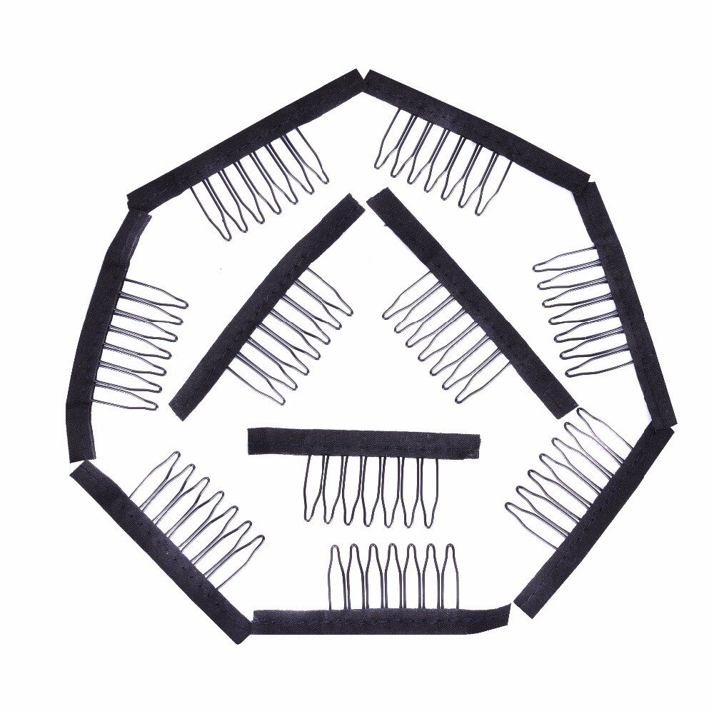 5 Colors Lace Wig Clips Steel Tooth Polyester Durable Cloth Wig Combs For Hairpiece Caps Wig Accessories Tools 10Pcs/Lot