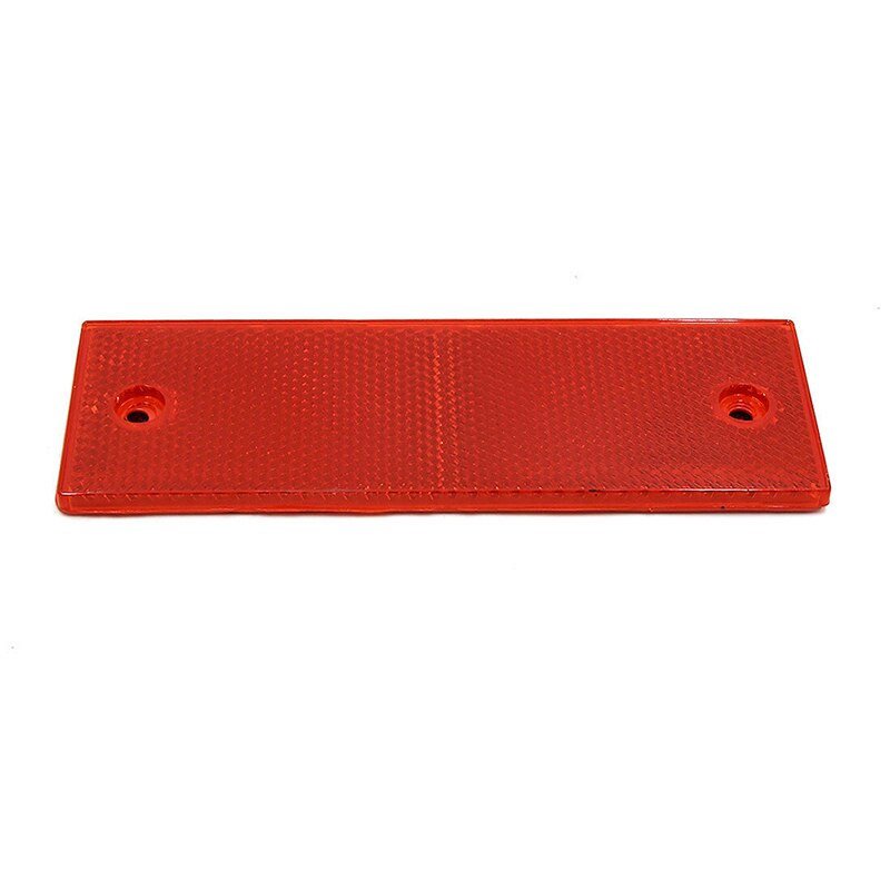 1Pcs Truck Motorfiets Lijm Rechthoek Plastic Reflector Reflecterende Waarschuwing Plaat Stickers Veiligheid Teken Rood/Wit: red with hole