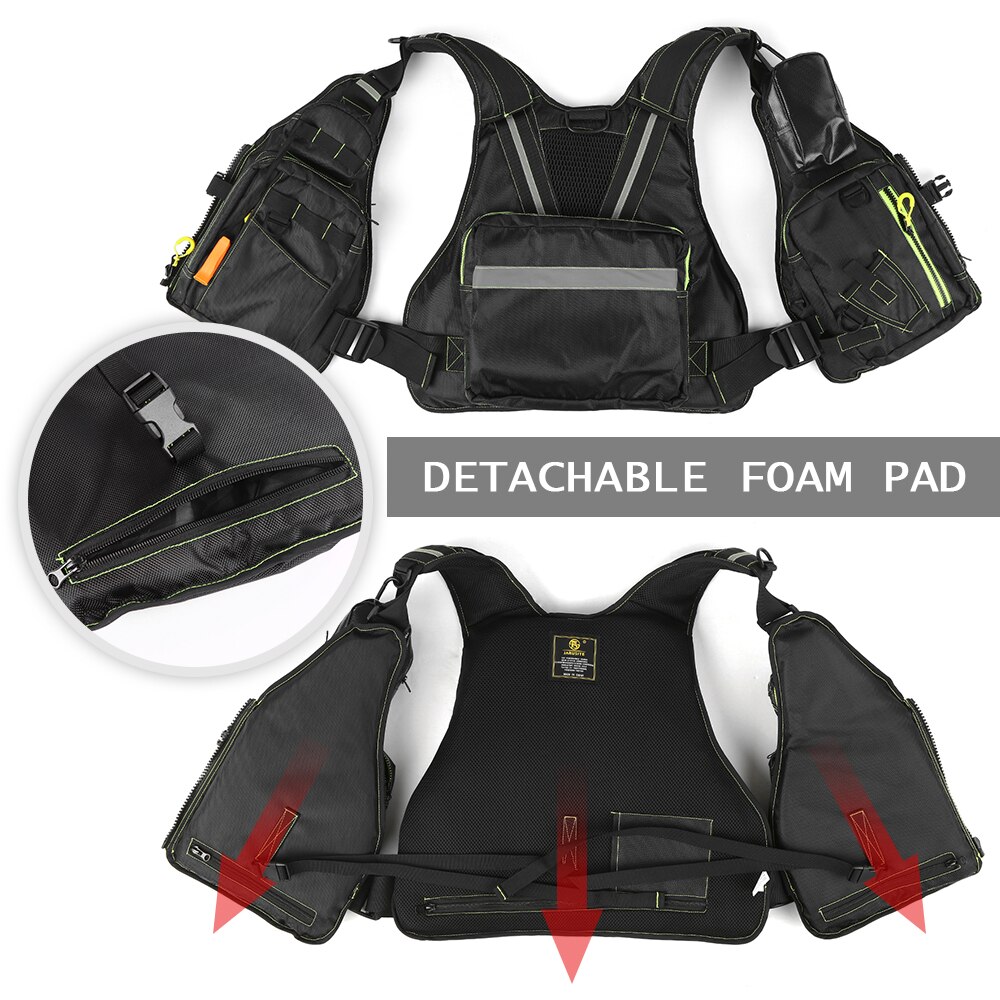 Professionele Vissen Reddingsvest Meerdere Zakken Veiligheid Zwemvest Floatation Vest Volwassenen Drijfvermogen Vest Voor Rescue Drifting