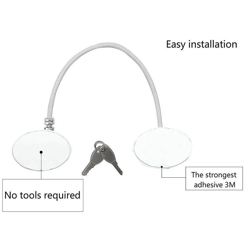 Refrigerator Door Lock with 2 Keys for Fridge Lock Security for Child Safety, Clear Cabinet Lock, Dorm Fridge Lock, Compact Free