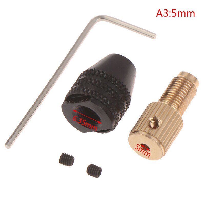Elmotoraxel mini borrchuck fixtur 0.5-3.2 mm borr micro borr chuck sexkant borr chuck 2.3mm/3.17mm/ 5mm: 3