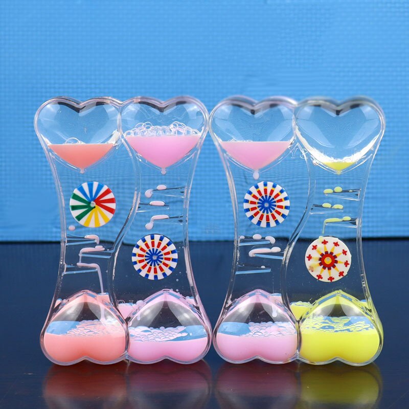 Tobogán de plástico para aceite, adornos sueltos, postre de leche, color líquido, reloj de arena, derrame de aceite, juguete de