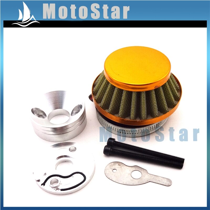 44mm Air Filter + Air Filter Adapter Stack For 2 Stroke 33cc 43cc 49cc Engine Big Foot Goped Blad Z Gas Scooter: Gold
