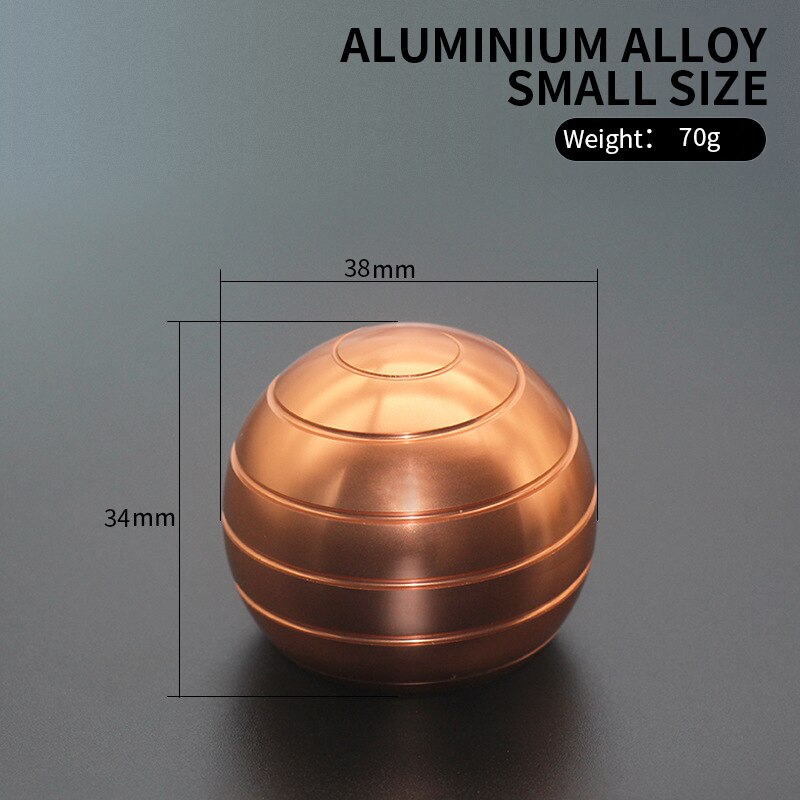 Llusion Vloeiende Bureau Bal Decompressie Speelgoed Aluminium Top Metalen Spinning Toy Kids Kinetische Anti Stress Roterende Gif: Rose Gold
