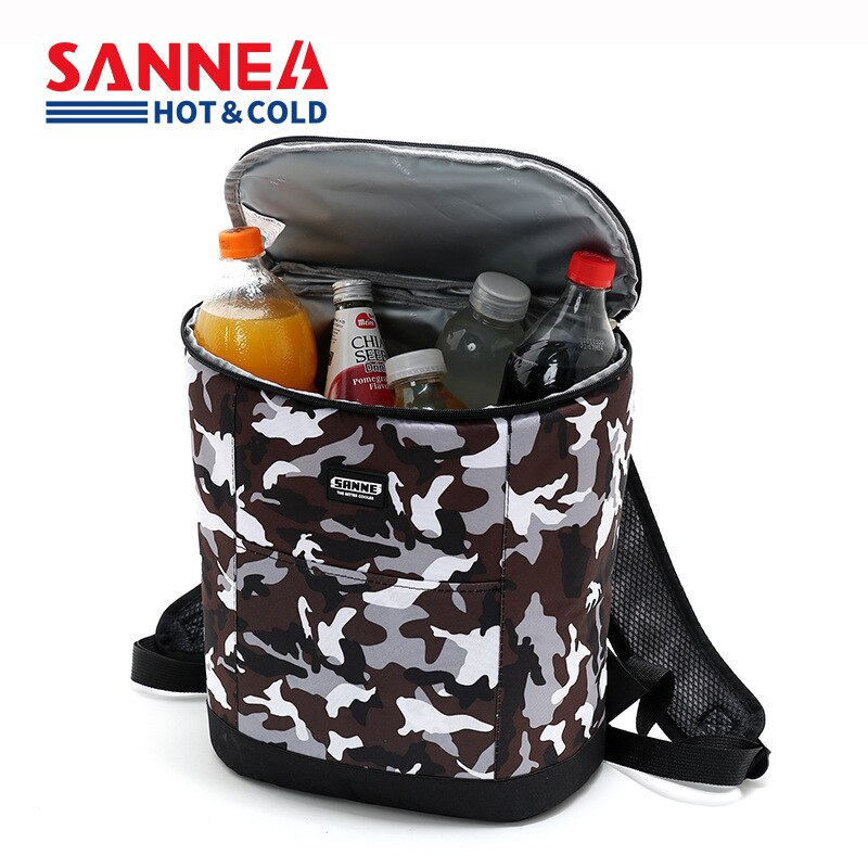 Sanne 19L Grote Capaciteit Plaid Outdoor Picknick Koeltas Thermische Rugzak Camouflage Geïsoleerde Lunch Tas Waterdicht Pak Ijs